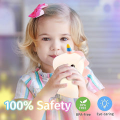 Silicone Unicone Night Light Rechargeable Led Lamp with 7-Color Breathing Modes, Touch Sensor Control