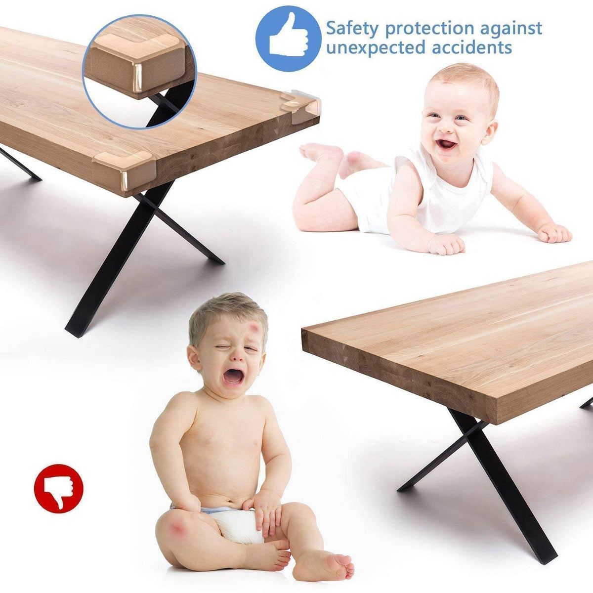 Transparent Silicone Corner Protector for Furniture | Baby Proofing Edge & Corner Guards (Pack of 4)