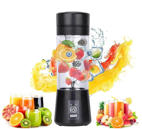 Mini Blender Fruit Mixer Machine Portable Electric Juicer grinder Cup 380ML Personal Blender Smoothie Maker USB Rechargeable (Multicolour)