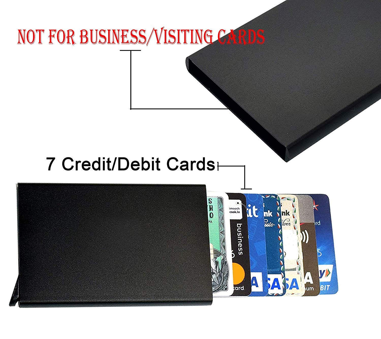 Black RFID Blocking Aluminium Pop-Up Card Holder – Secure Debit/Credit/ATM Wallet for Men & Women