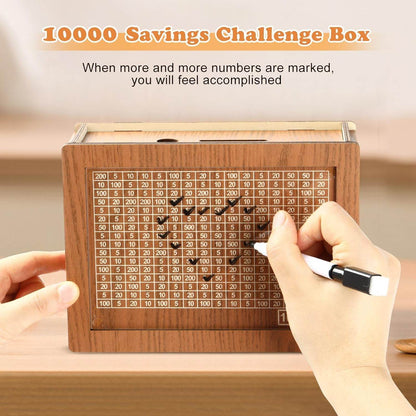 Wooden Piggy Bank | Carved Money Box for Kids & Adults | Savings Coin Box