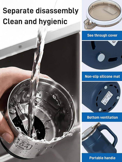 Portable Electric Spice Grinder with Handle | Stainless Steel Grain Mill for Coffee Beans, Spices & Cereals