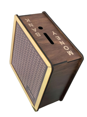 Wooden Piggy Bank for Kids & Adults – Carved Coin Box | Money Saver | Mini Donation & Savings Box