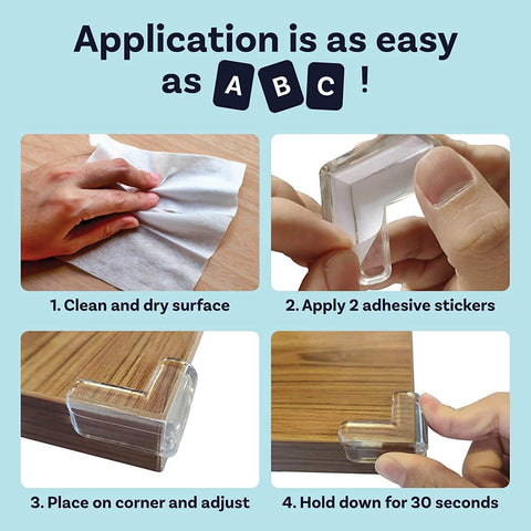 Transparent Silicone Corner Protector for Furniture | Baby Proofing Edge & Corner Guards (Pack of 4)