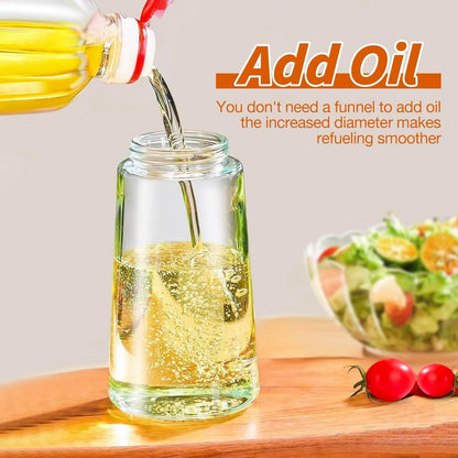 2-in-1 Glass Oil Sprayer and Dispenser Bottle with Premium Nozzle – Multi-Color Oil Dispenser and Sprayer (500 ML)