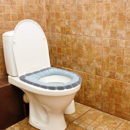 Washable Soft Warmer Toilet Seat Cover, Cushion Mat, and Lid Cover Pads | Stretchable, Easy Installation Toilet Seat Covers (Pack of 1)