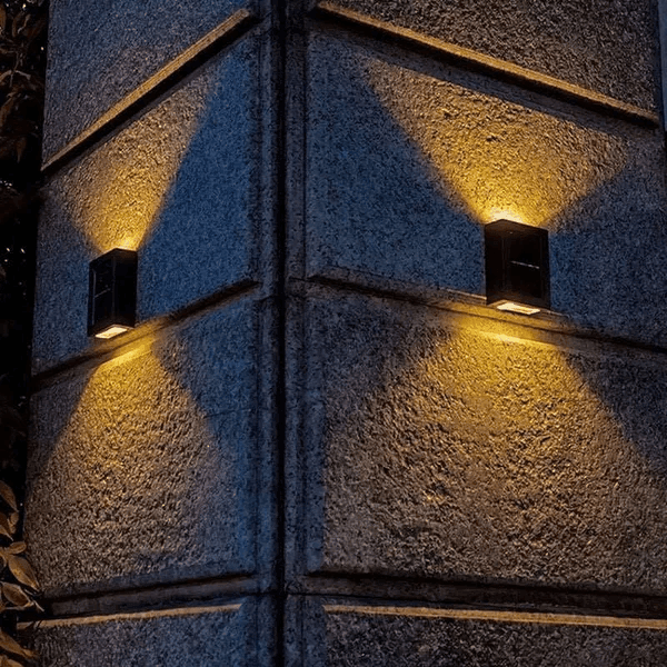 Solar Solar Wall Light Exterior Porch Lights Fence Fixture Deck Patio Decor Water Resistant Modern Sconce for Outdoor Backyard Garden (Pack of 1)