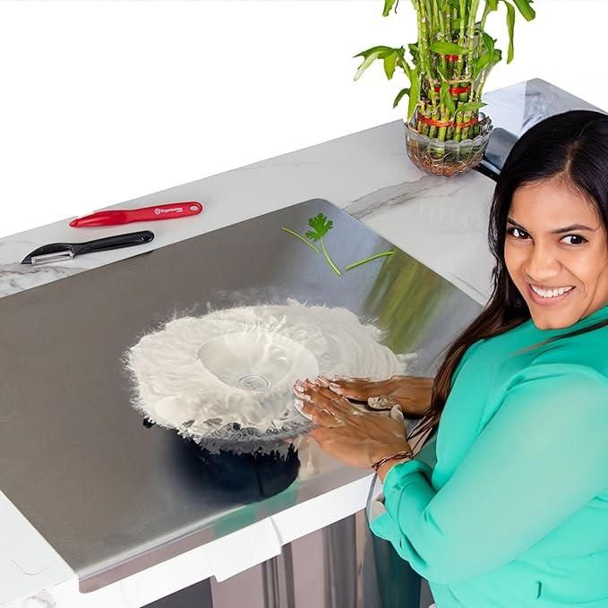 Stainless Steel Chopping Board (35x31cm) – Durable, Non-Slip, Easy-to-Clean Kitchen Prep Surface