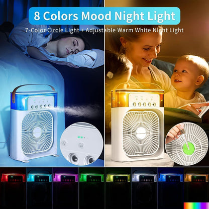 Portable Mini Air Conditioner – Quiet & USB Powered Personal Cooler with 3 Smart Speeds, 360° Adjustable Airflow & Timer for Home, Office & More
