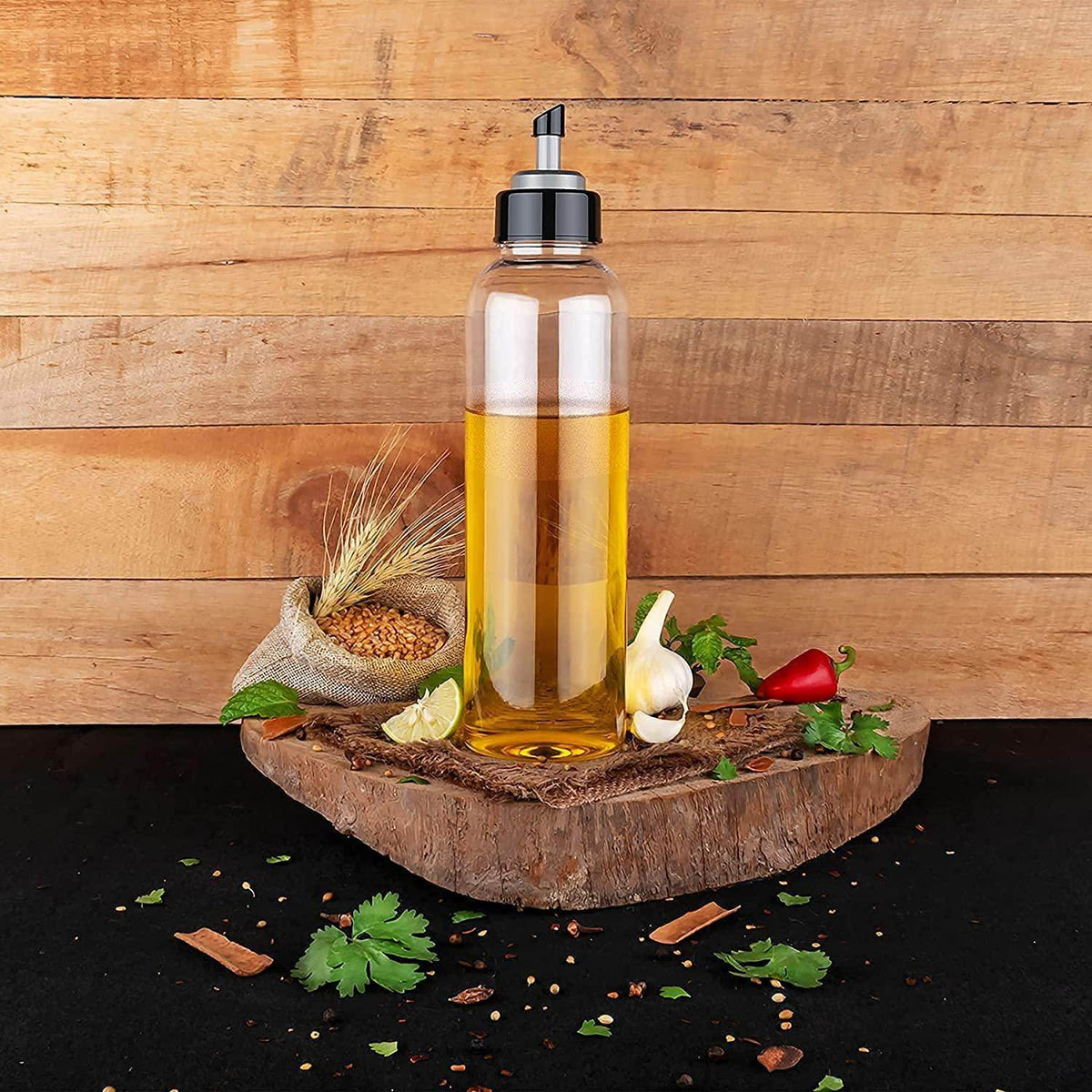 Plastic Oil Dispenser for Kitchen | Oil & Vinegar Dispenser Bottle (Pack of 2)
