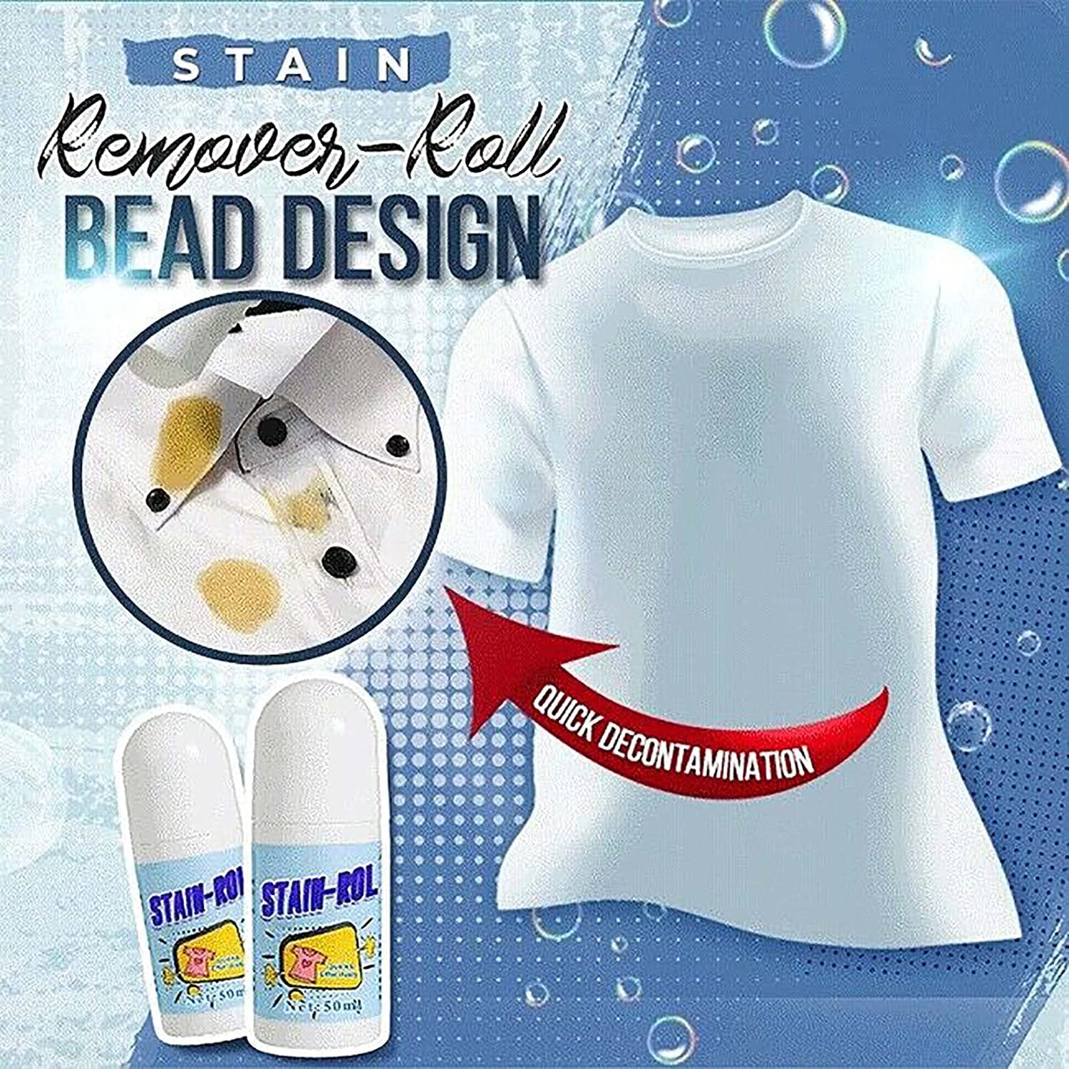 Instant Multi-Purpose Roll Bead Stain Remover for Clothes, pack - 1