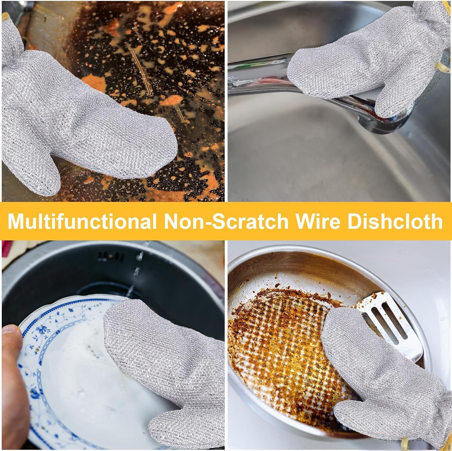 Dishwashing Cleaning Gloves – Waterproof & Durable Reusable Kitchen Gloves for Washing Dishes, Skin-Friendly, Anti-Hot, One Size (One Pair)