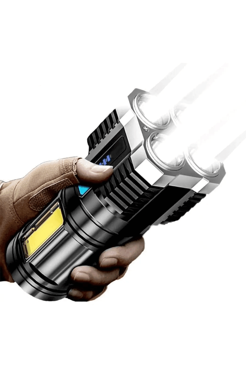 Gardino 2in1 OSL+COB LED Torch Rechargeable Flashlight 4 Modes Long Range 5W Power Light with Charging Indicator