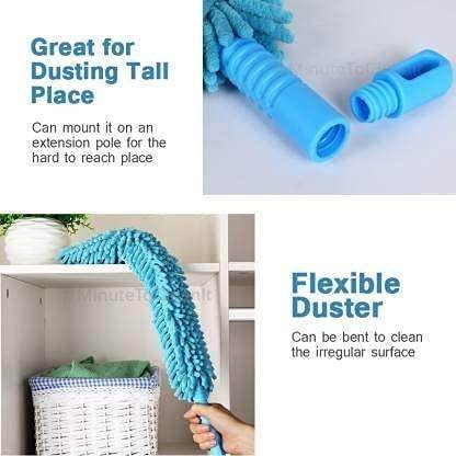 Foldable Microfiber Fan Cleaning Duster Flexible Fan mop for Quick and Easy Cleaning of Home, Kitchen, Car, Ceiling, and Fan Dusting Brush with Long Rod, Multicolour