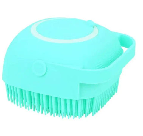 Cute Dog Bath Brush with Soap Dispenser | Soft Silicone Pet Grooming Tool