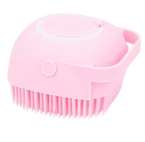 Cute Dog Bath Brush with Soap Dispenser | Soft Silicone Pet Grooming Tool