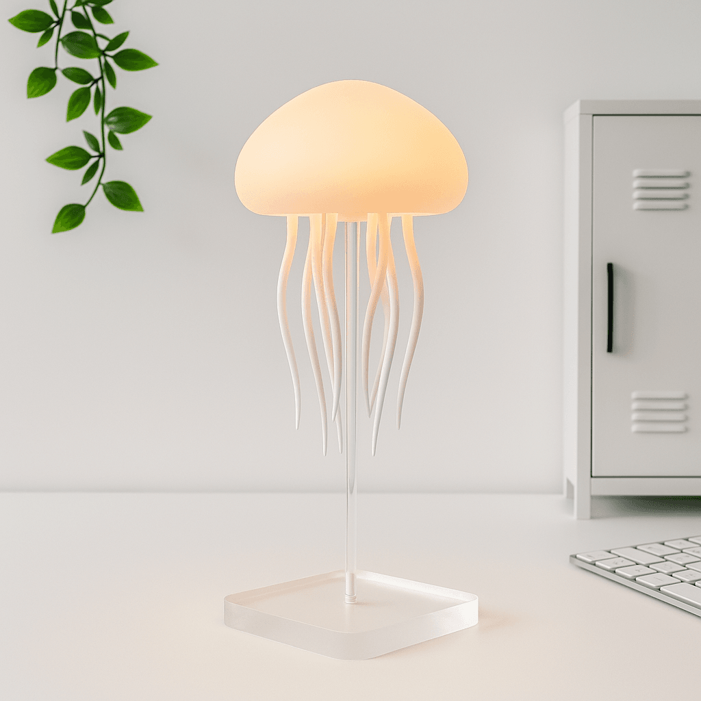 Jellyfish LED Night Light – 7-Color Changing Baby Room Lamp | Hanging + Base | Aesthetic Ocean-Themed Decor & Gift