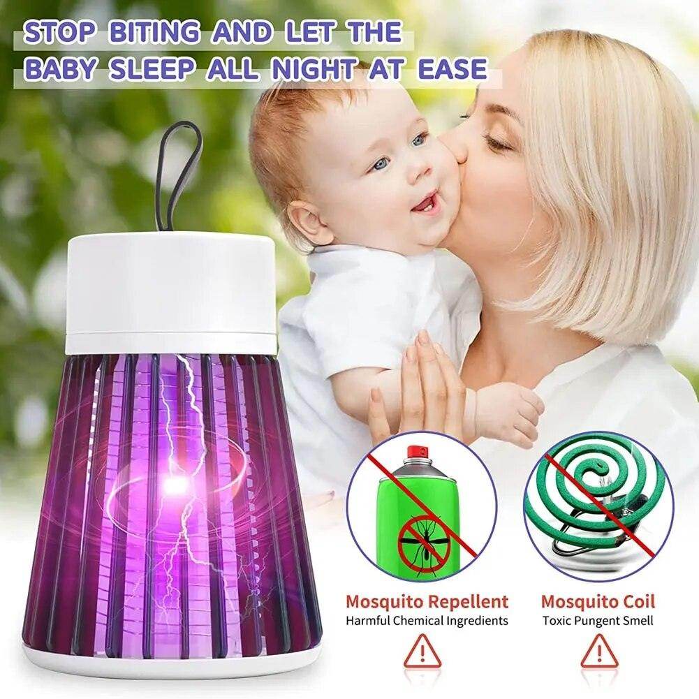 Mosquito Killer Lamp Trap Machine with UV LED Light Electric Shock for Insects USB Powered Plug in The Plug