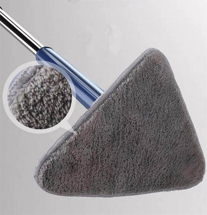 360 Degree Rotatable Adjustable Triangle Cleaning Mop with Stainless Steel Long Handle Push-Pull Squeezing Cleaning Mop Dry & Wet Mop Floor Windows Ceiling