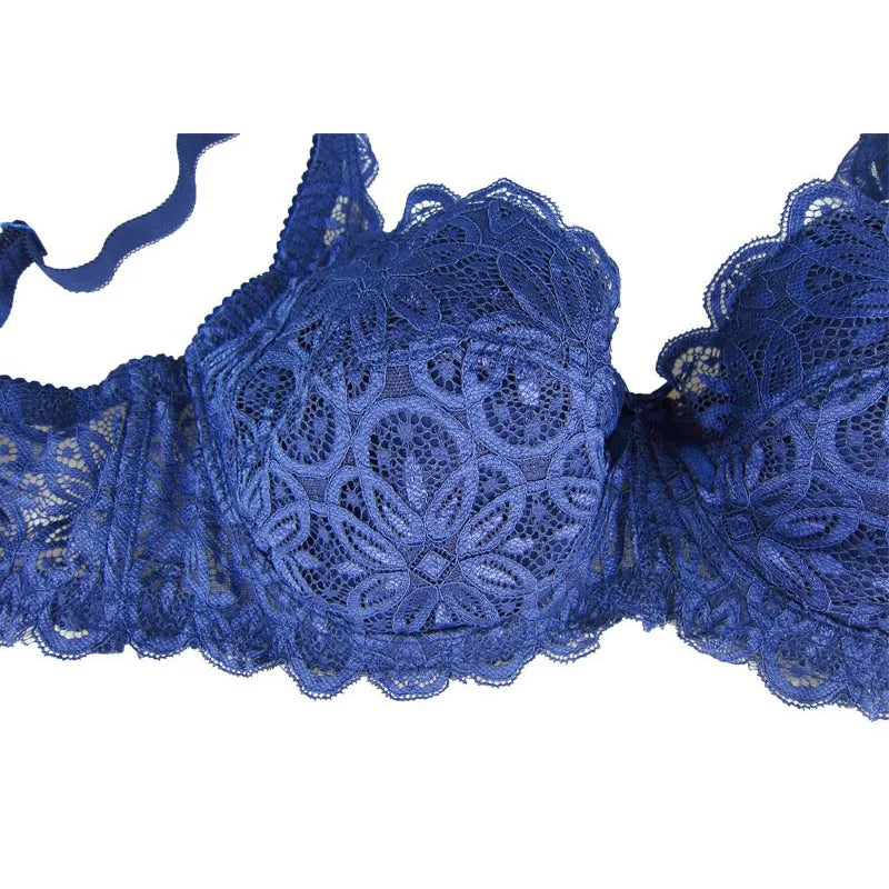 2846 Bras For Women Sutian Ahh Bra Blue and Black  Lace Bra Style Big Size 34 36 38 40 42 44 46 D/DD/DDD/E/F/FF/G Cup