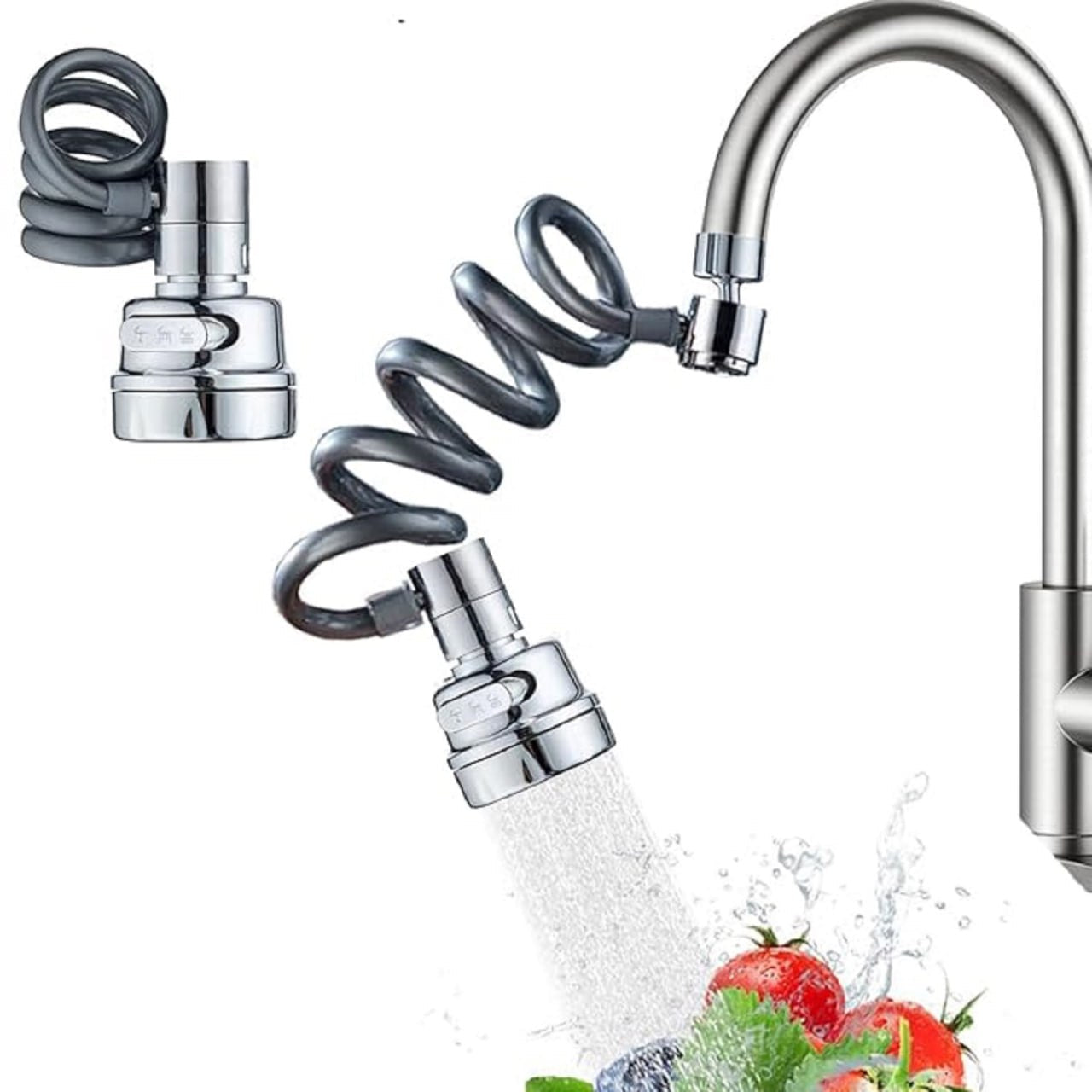 Kitchen Sink Sprayer, Sink Sprayer Attachment for Faucet, Faucet Sprayer Attachment, Faucet Extender Aerator with Stretchable Hose, Kitchen Water Saving Sink Sprayer, 3 Water Outlet Modes
