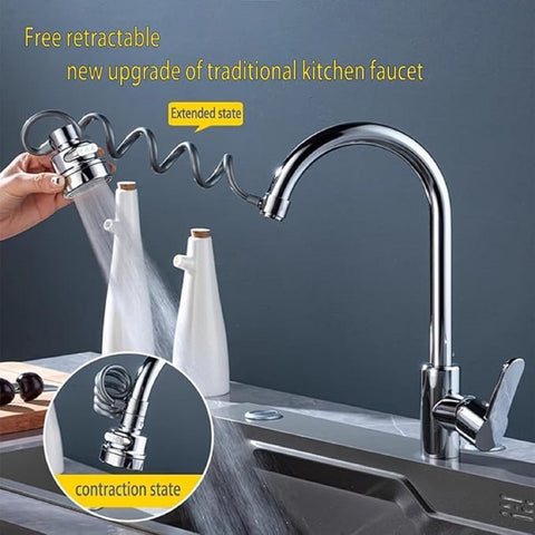Kitchen Sink Sprayer, Sink Sprayer Attachment for Faucet, Faucet Sprayer Attachment, Faucet Extender Aerator with Stretchable Hose, Kitchen Water Saving Sink Sprayer, 3 Water Outlet Modes