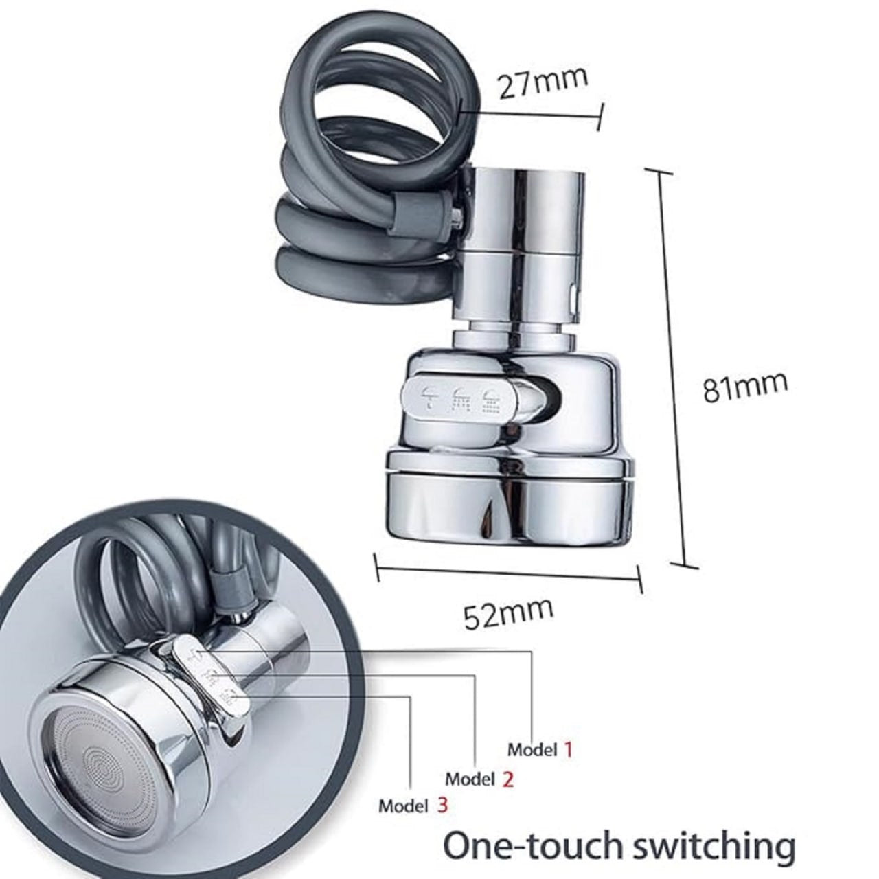 Kitchen Sink Sprayer, Sink Sprayer Attachment for Faucet, Faucet Sprayer Attachment, Faucet Extender Aerator with Stretchable Hose, Kitchen Water Saving Sink Sprayer, 3 Water Outlet Modes