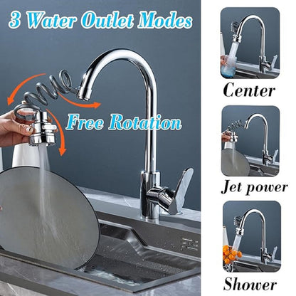 Kitchen Sink Sprayer, Sink Sprayer Attachment for Faucet, Faucet Sprayer Attachment, Faucet Extender Aerator with Stretchable Hose, Kitchen Water Saving Sink Sprayer, 3 Water Outlet Modes