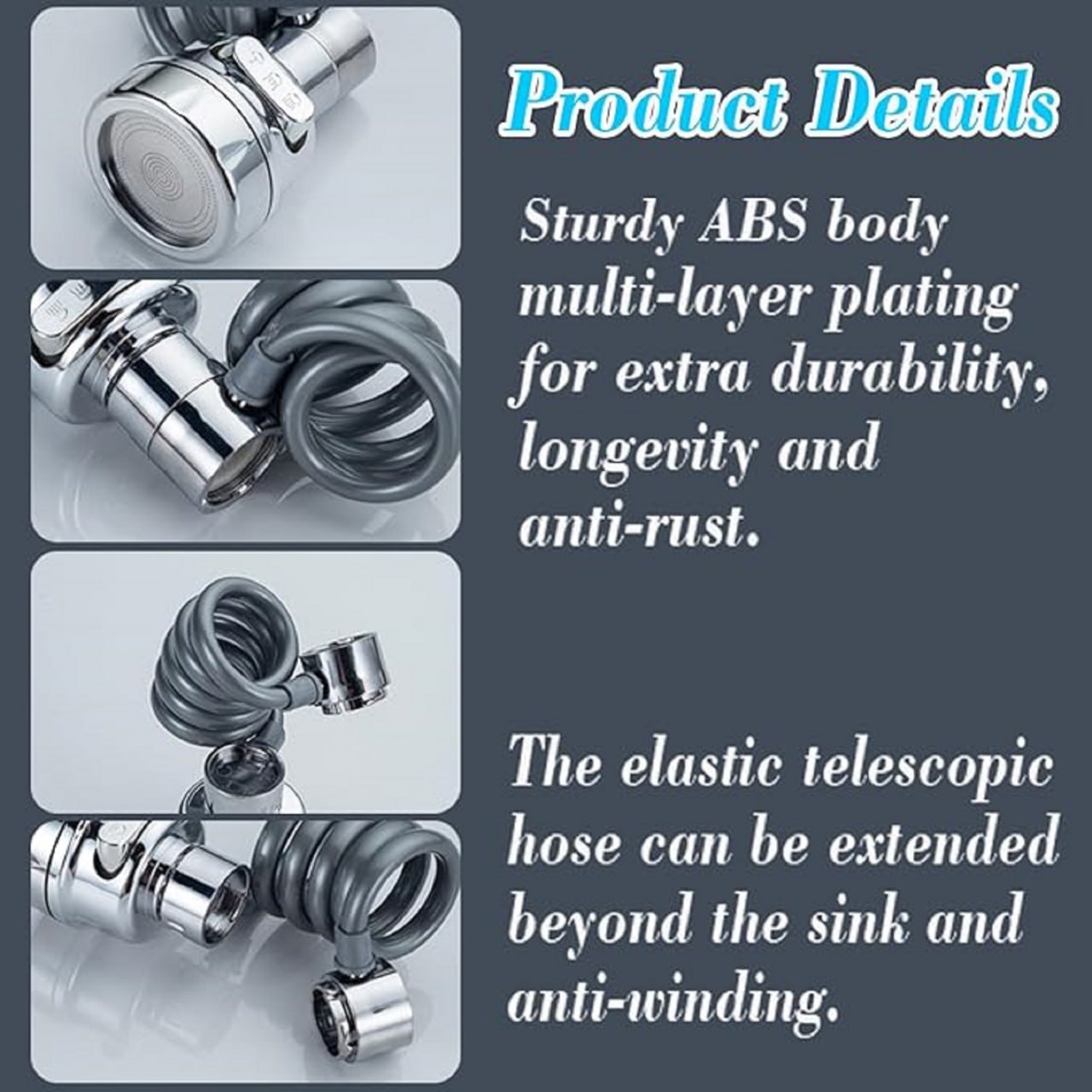 Kitchen Sink Sprayer, Sink Sprayer Attachment for Faucet, Faucet Sprayer Attachment, Faucet Extender Aerator with Stretchable Hose, Kitchen Water Saving Sink Sprayer, 3 Water Outlet Modes