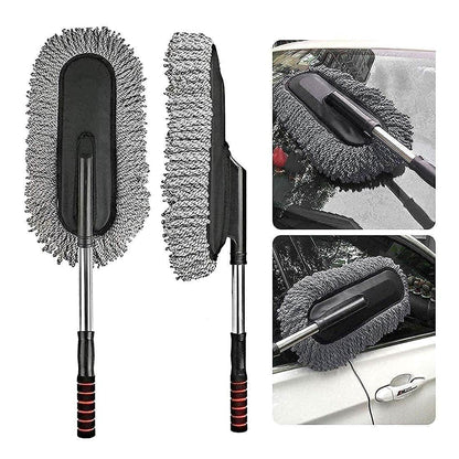 Microfiber Car Cleaning Soft Brush Ideal as Mop Duster, Washing Brush with Long Handle, Dust Cleaner Car Wash Brush with Handle, Soft Brush Scratch Free.