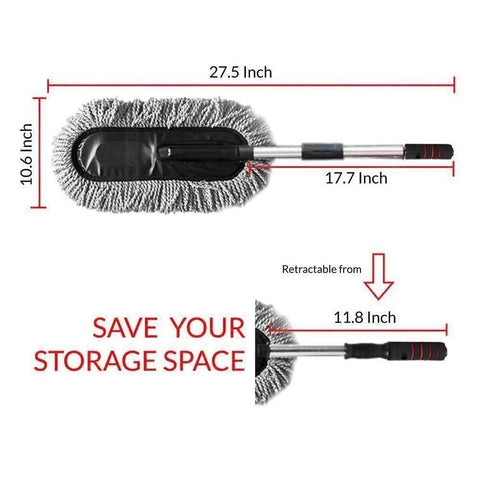 Microfiber Car Cleaning Soft Brush Ideal as Mop Duster, Washing Brush with Long Handle, Dust Cleaner Car Wash Brush with Handle, Soft Brush Scratch Free.