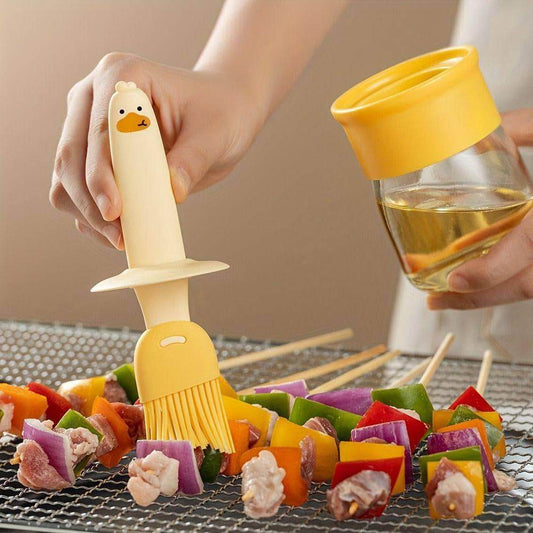 Gardino 2 IN 1 Oil Dispenser Bottle with Silicone Basting Brush for Cooking Vinegar Sauce BBQ Grill Frying Baking,Air Fryer,Glass Olive Oil Dispenser for Kitchen.