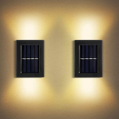 Solar Solar Wall Light Exterior Porch Lights Fence Fixture Deck Patio Decor Water Resistant Modern Sconce for Outdoor Backyard Garden (Pack of 1)