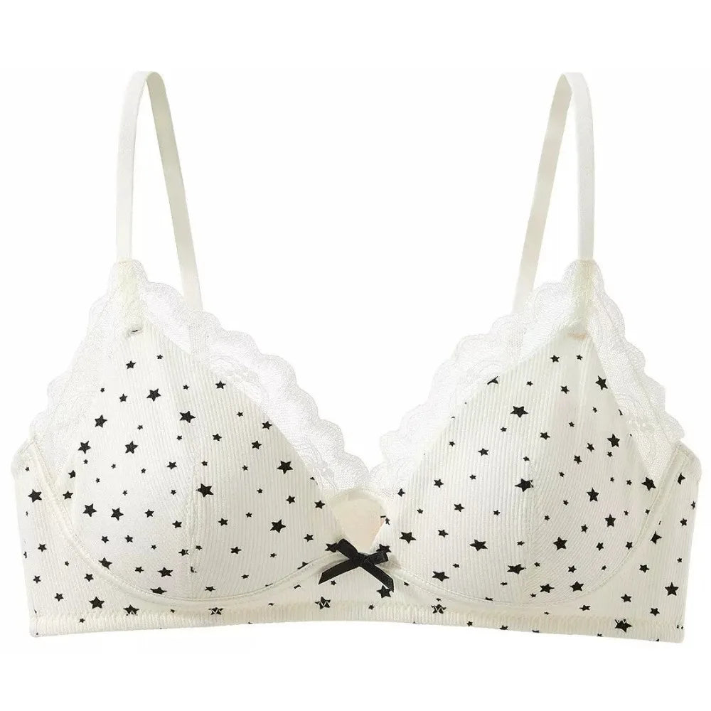 Women Wireless Bra Set Soft Support Push Up For Small Breast Anti Sag Anti Spill Sweet Girl Style Seamless Brassiere Lingerie