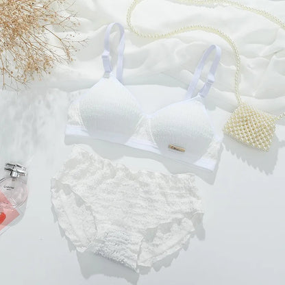 Women Bra Set Sport Lingerie Non-Wire Bralette Top Sexy Low Waist Panties Female Seamless Underwear Set Sleep Intimates