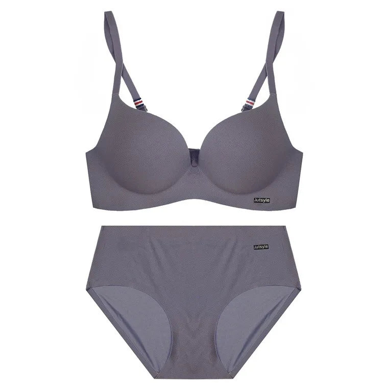 ZXYOUPING Wireless Ice Silk No Steel Ring Seamless Bra Set Women Push Up Bra Beautiful Back Sexy Bra Underwear Comfortable Seaml