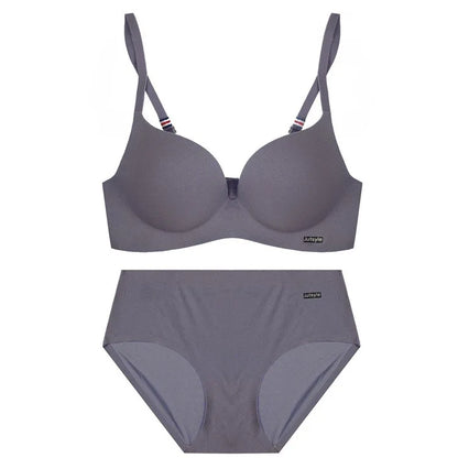 ZXYOUPING Wireless Ice Silk No Steel Ring Seamless Bra Set Women Push Up Bra Beautiful Back Sexy Bra Underwear Comfortable Seaml