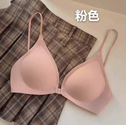Women 3 Ways Wear Halter Beauty Back Bra Summer Thin Strap Wireless Side Collect Support Anti-Sag Soft Padded Daily Lingerie