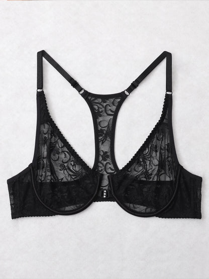 Bra For Womens Front Button Lace Bra Underwire Underwear Elegant Embroidery Beautiful Back Plus Size Lingeire BH Top