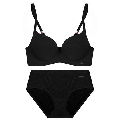 ZXYOUPING Wireless Ice Silk No Steel Ring Seamless Bra Set Women Push Up Bra Beautiful Back Sexy Bra Underwear Comfortable Seaml