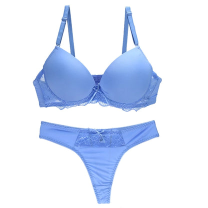 2023 Bra Sets Luxurious Saturated Lace BCDE Cup Underwear For Women Beige Blue Green Black Pink Purple Female Lingerie
