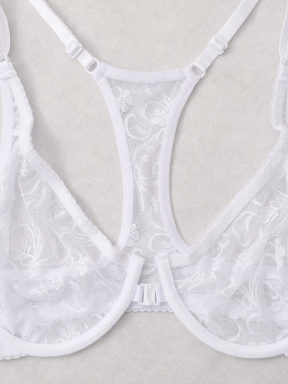 Bra For Womens Front Button Lace Bra Underwire Underwear Elegant Embroidery Beautiful Back Plus Size Lingeire BH Top