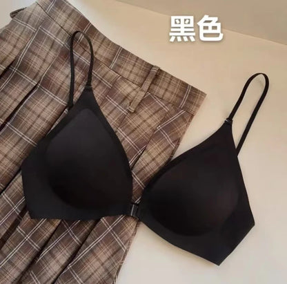 Women 3 Ways Wear Halter Beauty Back Bra Summer Thin Strap Wireless Side Collect Support Anti-Sag Soft Padded Daily Lingerie