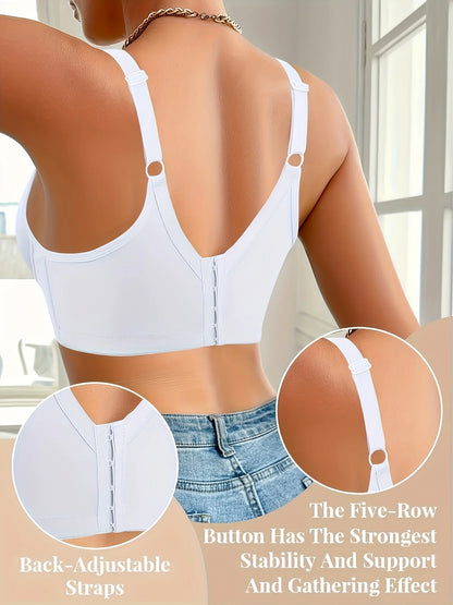 European style elegant women's lace bra - comfortable and breathable, with steel rims to support the bra, gathering and preventi