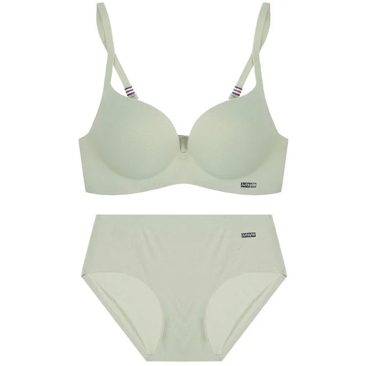 ZXYOUPING Wireless Ice Silk No Steel Ring Seamless Bra Set Women Push Up Bra Beautiful Back Sexy Bra Underwear Comfortable Seaml