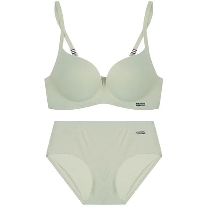 ZXYOUPING Wireless Ice Silk No Steel Ring Seamless Bra Set Women Push Up Bra Beautiful Back Sexy Bra Underwear Comfortable Seaml