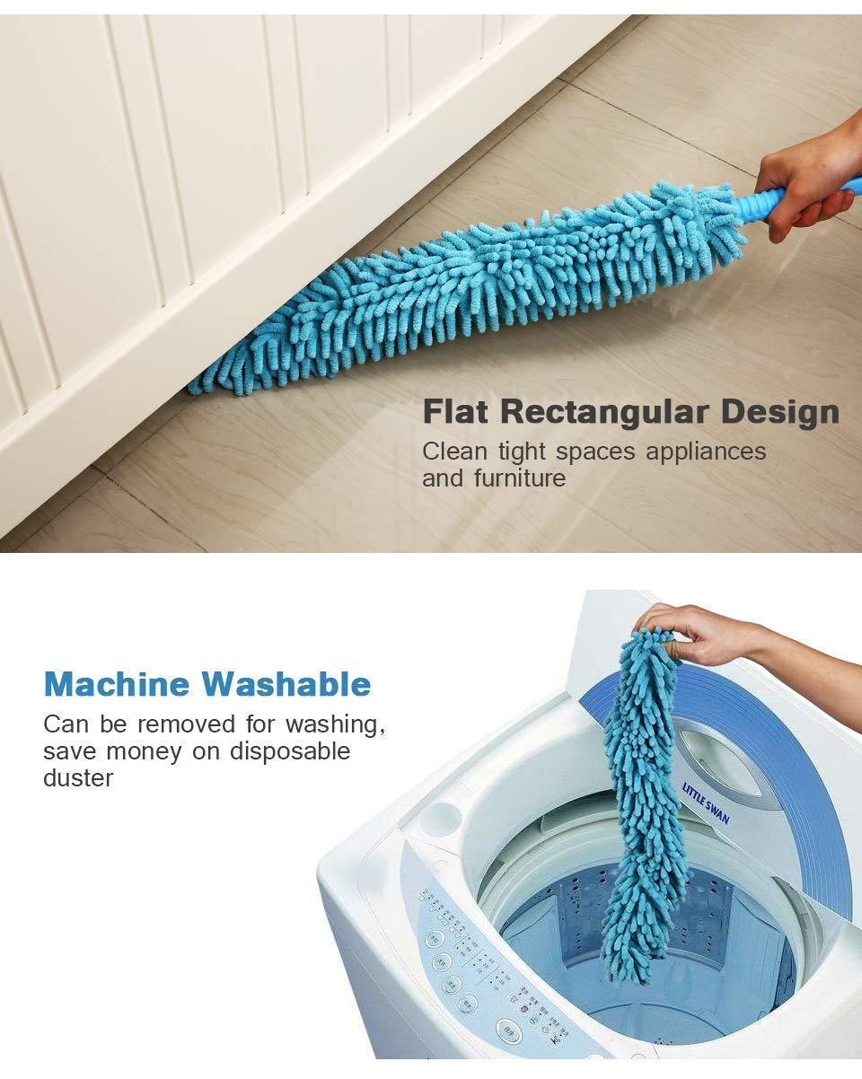 Foldable Microfiber Fan Cleaning Duster Flexible Fan mop for Quick and Easy Cleaning of Home, Kitchen, Car, Ceiling, and Fan Dusting Brush with Long Rod, Multicolour