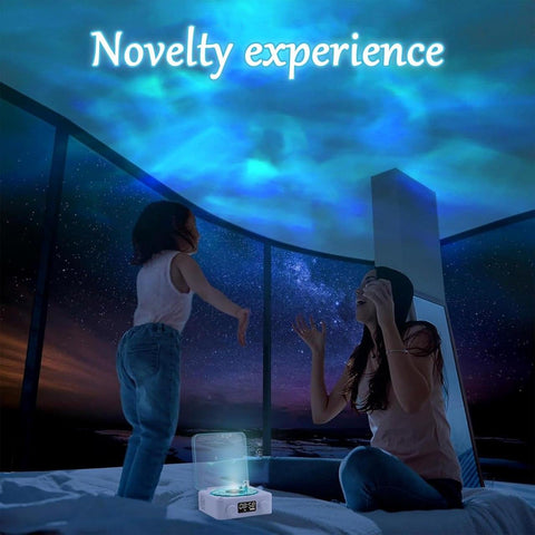 GARDINO Retro-style Wireless waves vinyl Bluetooth Speaker for Sea White Noise with Bedroom Clock & Ambience Light, A Great Gift Suited for Computer Desktop