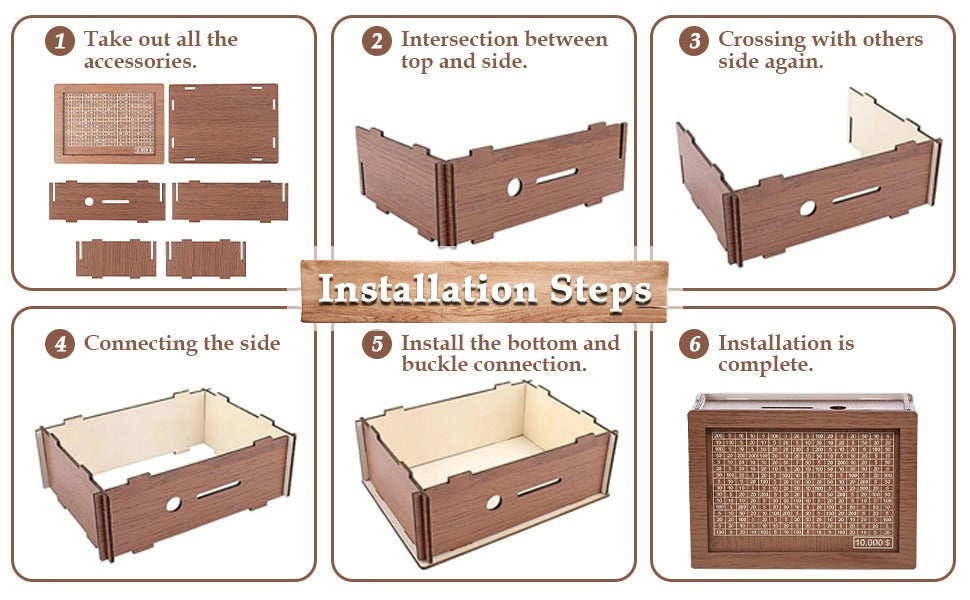 Wooden Piggy Bank | Carved Money Box for Kids & Adults | Savings Coin Box