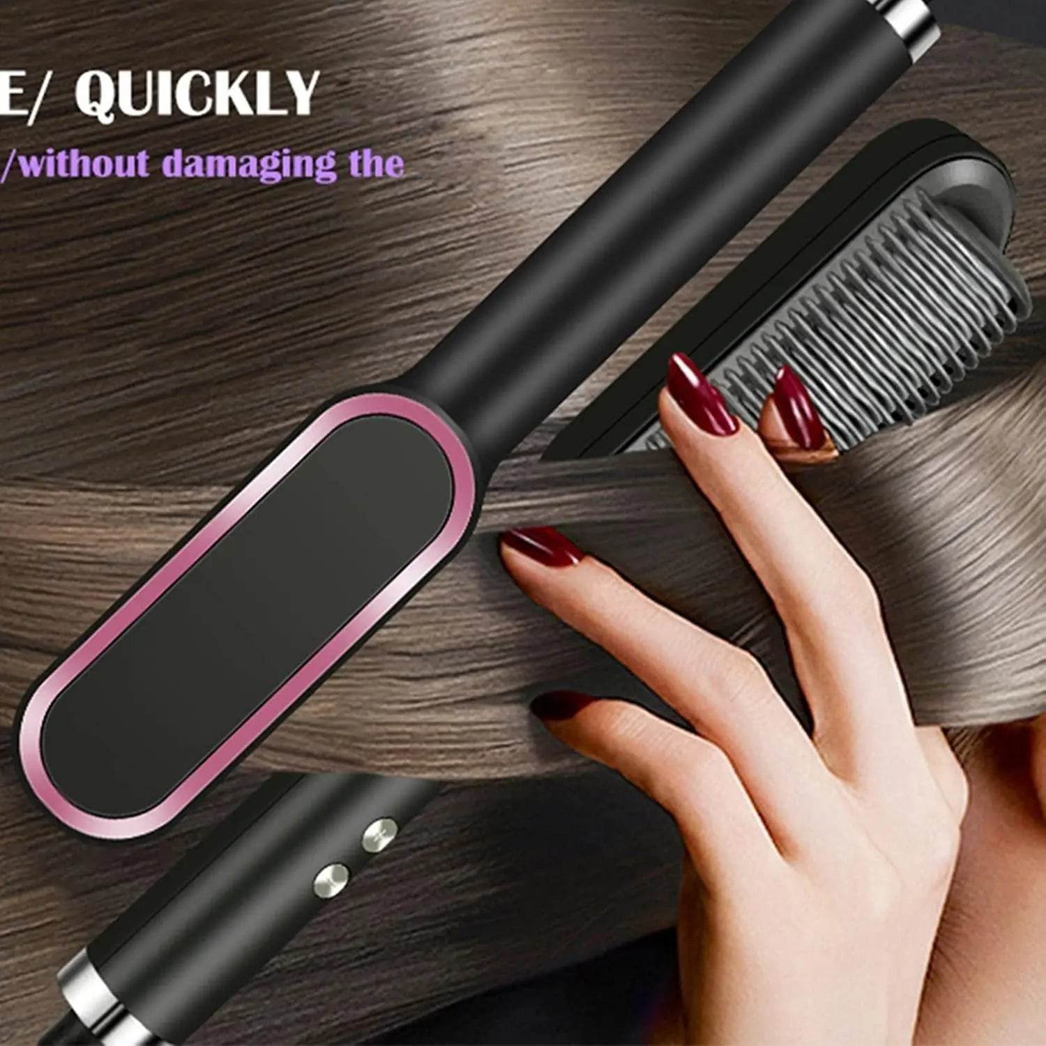 Hair Straightener, Hair Straightener Comb For Women & Men, Hair Styler, Straightener Machine Brush/Ptc Heating Electric Straightener With 5 Temperature